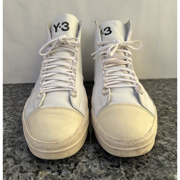 Y-3 ADIDAS YOHJI YAMAMOTO YUBEN WHITE MID LEATHER SNEAKERS FX0567 SZ 12.5 main image 13